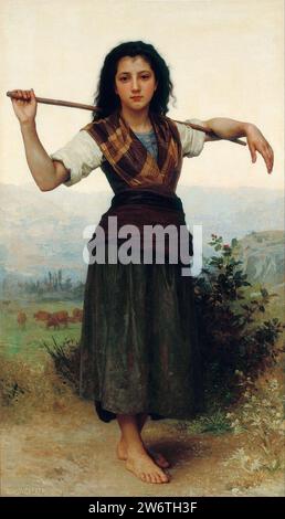 William-Adolphe Bouguereau - Il piccolo Shepherdess Foto Stock