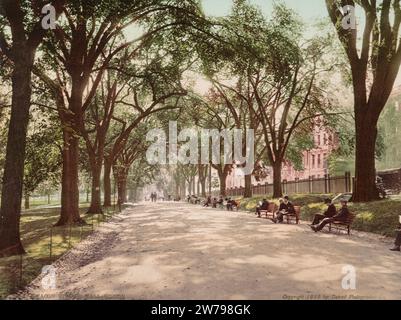 Beacon Street Mall, Boston, Massachusetts 1899. Foto Stock