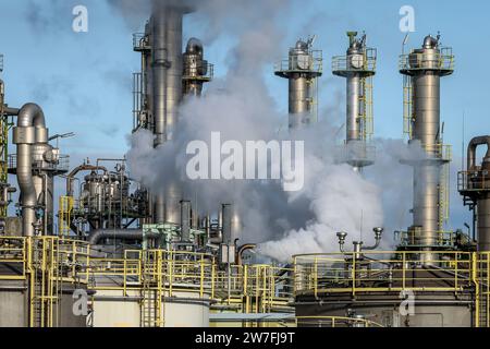 12.11.2023, Germania, Oberhausen, Renania settentrionale-Vestfalia - stabilimento industriale nel parco chimico, stabilimento OQ Chemicals Ruhrchemie. OQ Chemicals (in precedenza Foto Stock