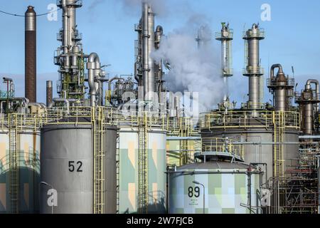 12.11.2023, Germania, Oberhausen, Renania settentrionale-Vestfalia - stabilimento industriale nel parco chimico, stabilimento OQ Chemicals Ruhrchemie. OQ Chemicals (in precedenza Foto Stock