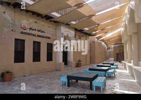 L'Architectural Heritage Society nel quartiere storico di al Fahidi, Dubai, Emirati Arabi Uniti Foto Stock