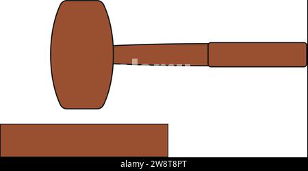 icona martello di corte disegno illustrativo vettoriale Illustrazione Vettoriale