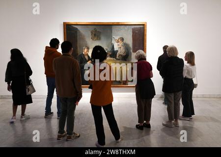 "Science and Charity (1897)" di Pablo Picasso al Museo di Barcellona, Spagna Foto Stock