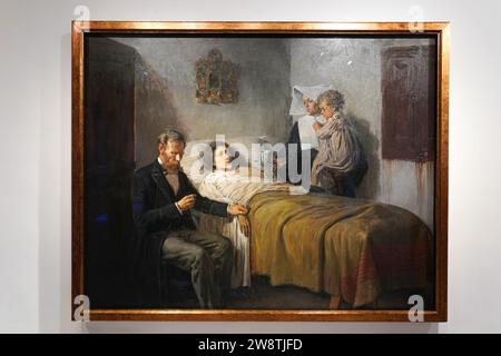 "Science and Charity (1897)" di Pablo Picasso al Museo di Barcellona, Spagna Foto Stock