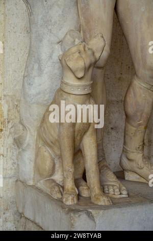 Giovane con cane, conosciuto come Endymion, S 36, Roman, i secolo d.C. marmo, dettaglio, dopo un'opera greca della fine del IV secolo a.C. Foto Stock