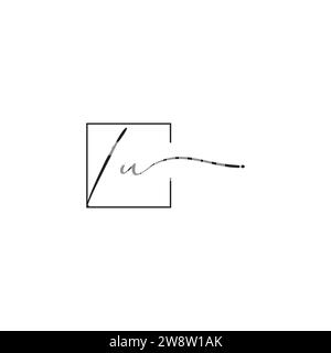 Logo IU siganture in design professionale di alta qualità che stampa bene su qualsiasi supporto di stampa Illustrazione Vettoriale