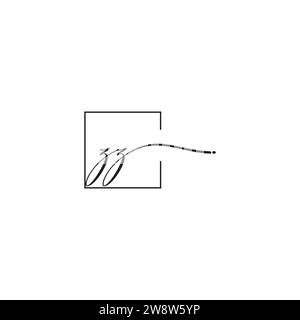 Logo ZZ siganture con design professionale di alta qualità che stampa bene su qualsiasi supporto di stampa Illustrazione Vettoriale