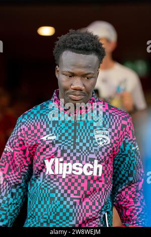 Adelaide, Australia. 22 dicembre 2023. Adelaide, Australia, 22 dicembre 2023: Ritratto di Nestory Irankunda (66 Adelaide United) durante la partita di Isuzu UTE A-League Men tra Adelaide United e Newcastle Jets al Coopers Stadium di Adelaide, Australia. (NOE Llamas/SPP) credito: SPP Sport Press Photo. /Alamy Live News Foto Stock