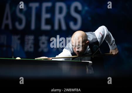 Macao, Cina. 22 dicembre 2023. Barry Hawkins compete durante il Group A Match tra Barry Hawkins inglese e John Higgins scozzese al Macau Snooker Masters 2023 a Macao, Cina meridionale, 22 dicembre 2023. Crediti: Cheong Kam Ka/Xinhua/Alamy Live News Foto Stock