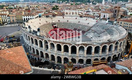 Foto drone Verona Arena Italia europa Foto Stock