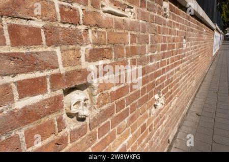 Muro dell'ex ambasciata degli Stati Uniti a Teheran, Teheran, Iran Foto Stock