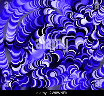 sfondo astratto con vermi a righe di colore blu Foto Stock
