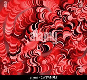 Sfondo astratto con vermi a righe di colore ROSSO Foto Stock
