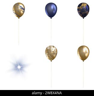 Celebrazioni sofisticate, palloni della Marina e dell'oro Foto Stock