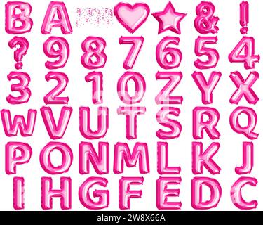 Alfabeto palloncino con lamina rosa calda - celebrazione audace Foto Stock