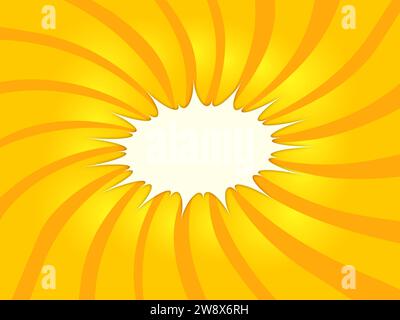 Starburst in stile comico retrò con raggi sfumati giallo-arancione - illustrazione Foto Stock