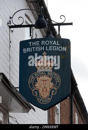 L'insegna del club della Royal British Legion, Stratford-upon-Avon, Warwickshire, Regno Unito Foto Stock