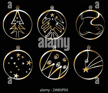 Set di palle di Natale Illustrazione Vettoriale