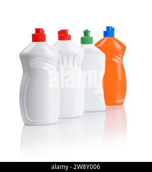 Quattro bottiglie da cucina Foto Stock