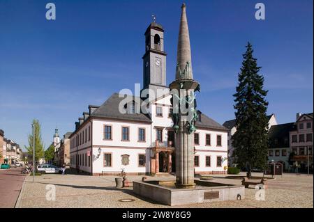 La città si trova sullo Zwickauer Mulde ed è nota per il Rochlitzer Berg e il porfido di Rochlitz che viene estratto lì Foto Stock