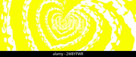 cuori di sfondo con texture a pennello su sfondo giallo Illustrazione Vettoriale