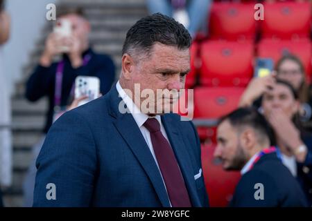 Adelaide, Australia. 22 dicembre 2023. Adelaide, Australia, 22 dicembre 2023: Ritratto di Carl Veart (Adelaide United Head Coach) durante la partita di Isuzu UTE A-League Men tra Adelaide United e Newcastle Jets al Coopers Stadium di Adelaide, Australia. (NOE Llamas/SPP) credito: SPP Sport Press Photo. /Alamy Live News Foto Stock