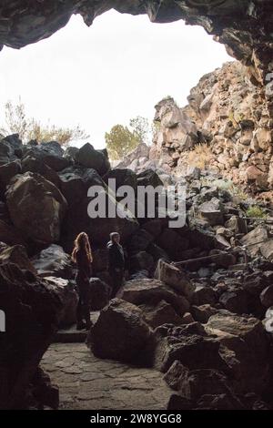 Grotta di lava nel Lava Beds National Park, California, USA. Foto Stock