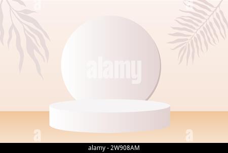 Mockup a podio minimo beige vettoriale. Illustrazione Vettoriale