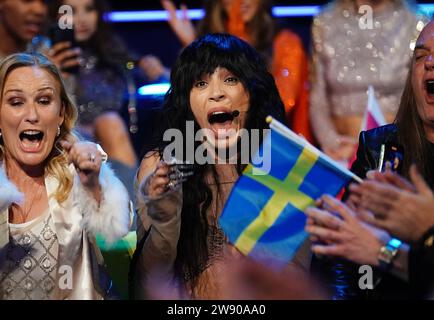 File Photo datato 14/5/2023 del partecipante svedese Loreen celebra la vittoria dell'Eurovision Song Contest alla M&S Bank Arena di Liverpool. Data di emissione: Sabato 23 dicembre 2023. Foto Stock