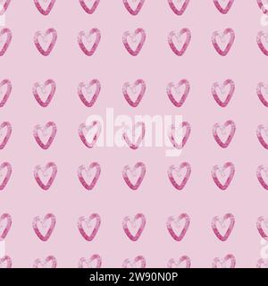 Motivo con cuori rosa, cuori tessili lucenti, motivi di carte da sposa e valentine. Valentines cuora glitter. Foto Stock