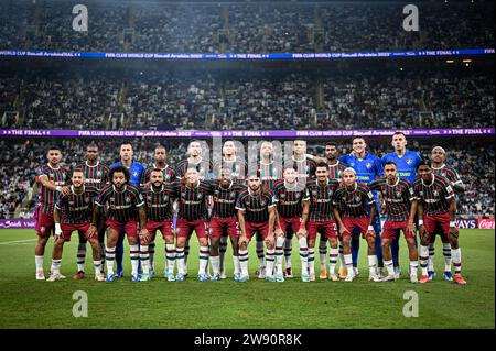 Jeddah, Arabia Saudita. 22 dicembre 2023. JEDDAH, ARABIA SAUDITA - 22 DICEMBRE: La squadra Fluminense posa per la foto della squadra prima della finale della Coppa del mondo FIFA per club tra Manchester City e Fluminense al King Abdullah Sports City il 22 dicembre 2023 a Jeddah, Arabia Saudita. (Foto di Alexandre Neto/SPP) (Alexandre Neto/SPP) credito: SPP Sport Press Photo. /Alamy Live News Foto Stock