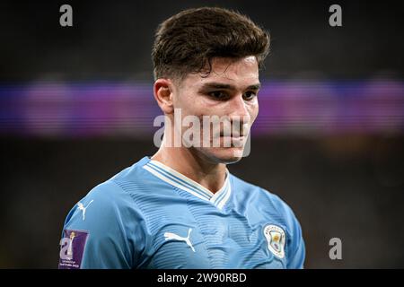 Jeddah, Arabia Saudita. 22 dicembre 2023. JEDDAH, ARABIA SAUDITA - 22 DICEMBRE: Julian Alvarez di Manchester City durante la finale della Coppa del mondo per club FIFA tra Manchester City e Fluminense al King Abdullah Sports City il 22 dicembre 2023 a Jeddah, Arabia Saudita. (Foto di Alexandre Neto/SPP) (Alexandre Neto/SPP) credito: SPP Sport Press Photo. /Alamy Live News Foto Stock