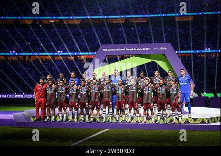 Jeddah, Arabia Saudita. 22 dicembre 2023. JEDDAH, ARABIA SAUDITA - 22 DICEMBRE: La squadra Fluminense posa per la foto della squadra con le medaglie dei secondi classificati dopo aver perso la finale della Coppa del mondo FIFA Club tra Manchester City e Fluminense a King Abdullah Sports City il 22 dicembre 2023 a Jeddah, Arabia Saudita. (Foto di Alexandre Neto/SPP) (Alexandre Neto/SPP) credito: SPP Sport Press Photo. /Alamy Live News Foto Stock