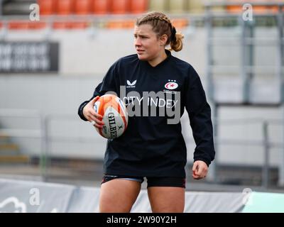 Londra, Regno Unito. 23 dicembre 2023. Londra, Inghilterra, 23 dicembre 2023: May Campbell (2 Saracens) in azione durante la partita di rugby femminile Allianz Premiership tra Saracens e Bristol Bears allo Stonex Stadium di Londra, Inghilterra. (Jay Patel/SPP) credito: SPP Sport Press Photo. /Alamy Live News Foto Stock