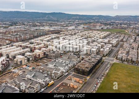 Immagini aeree su un cantiere di condomini Foto Stock