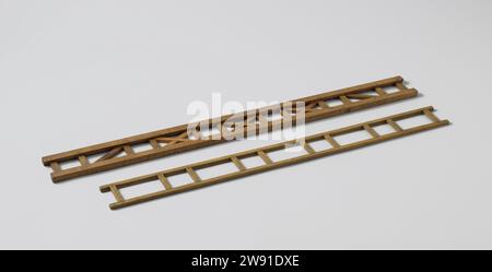 Modello di telaio diagonale, anonimo, anonimo, modello di istruzioni c. 1822 modello che dimostra la connessione incrociata tra le pistole secondo Seppings. È costituito da due travi stradali, tra cui si applicano cancelli e controventature diagonali, supporti e chiavi. Legno del Regno Unito (materiale vegetale). Ottone (lega) Inghilterra Foto Stock