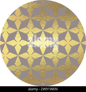 cerchio con motivo geometrico marrone caffè dorato Illustrazione Vettoriale