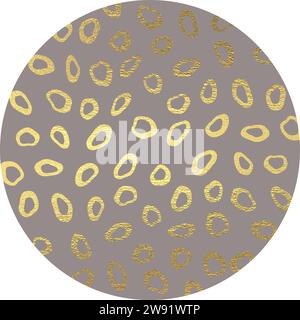 cerchio con motivo leopardato marrone caffè dorato Illustrazione Vettoriale