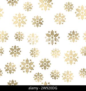 Sfondo trasparente dorato sovrapposto a fiocchi di neve Illustrazione Vettoriale