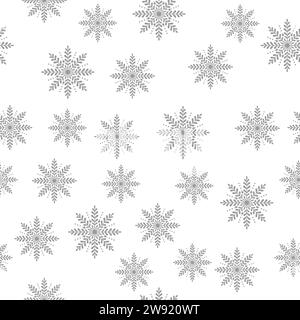 Strato superiore di fiocchi di neve grigio sfondo trasparente Illustrazione Vettoriale