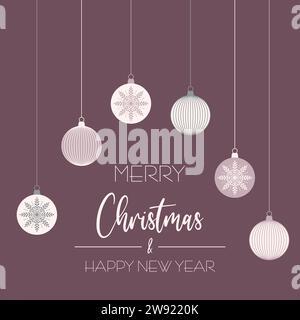 Auguri di Natale 12x12 in, font in bianco Illustrazione Vettoriale