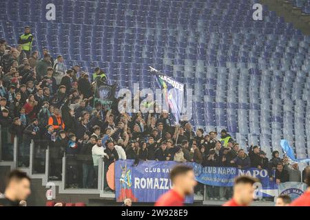 ROMA, Lazio, ITALIA. 23 dicembre 2023. 12/23/2023 Roma, Stadio Olimpico, partita di calcio valida per il campionato di serie A 2023/24 tra AS Roma vs SSC Napoli.nella foto: Tifosi Napoli (Credit Image: © Fabio Sasso/ZUMA Press Wire) SOLO USO EDITORIALE! Non per USO commerciale! Foto Stock