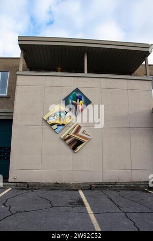 I murales dei negozi di articoli d'arte a Hawkesbury, Ontario, Canada Foto Stock