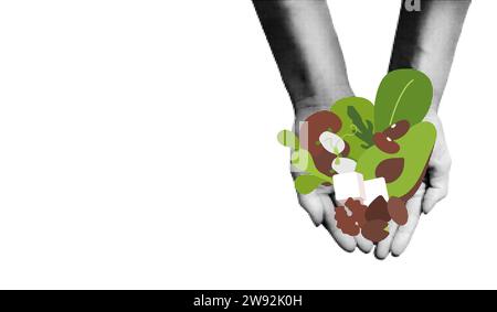 Vegano concetto di cibo sano veganico sfondo illustrazione vettore Illustrazione Vettoriale