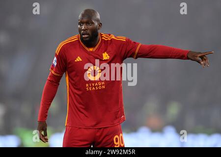 Roma, Italia. 23 dicembre 2023. Romelu Lukaku della AS Roma durante la partita di serie A tra AS Roma e SSC Napoli allo stadio Olimpico di Roma, 23 dicembre 2023. Crediti: Insidefoto di andrea staccioli/Alamy Live News Foto Stock