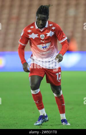 Al Fábio Jaló posto di Barnsley durante il match di Sky Bet League 1 Barnsley vs Stevenage a Oakwell, Barnsley, Regno Unito. 23 dicembre 2023. (Foto di Ryan Crockett/News Images) a Barnsley, Regno Unito il 23/12/2023. (Foto di Ryan Crockett/News Images/Sipa USA) credito: SIPA USA/Alamy Live News Foto Stock