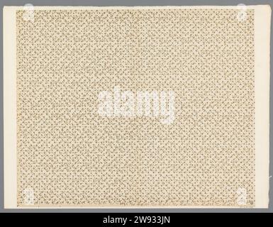 Sheet with spreading patterns of tenders over stars, anonymous, 1800 - 1900  Leaf with spreading patterns of vendors about stars.  paper. block printing (relief printing process) ornament derived from plant forms. ornament  starforms Foto Stock