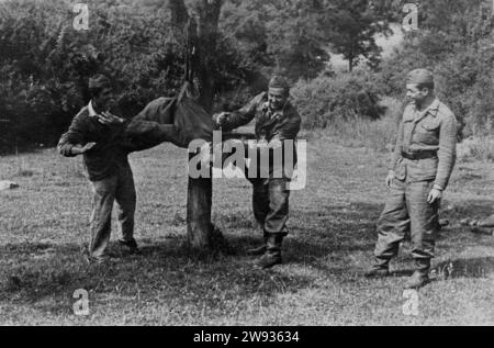 Giovani della Cecoslovacchia in servizio militare obbligatorio. Cecoslovacchia, anni '1950 Foto Stock