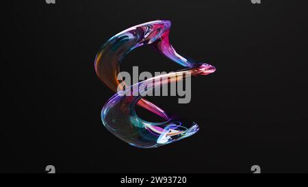 Elemento in vetro colorato. Rendering 3d generato dal computer Foto Stock