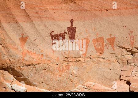 La galleria a ferro di cavallo lungo Horseshoe Canyon Trail, Canyonlands National Park-Horseshoe Canyon unità, Utah Foto Stock